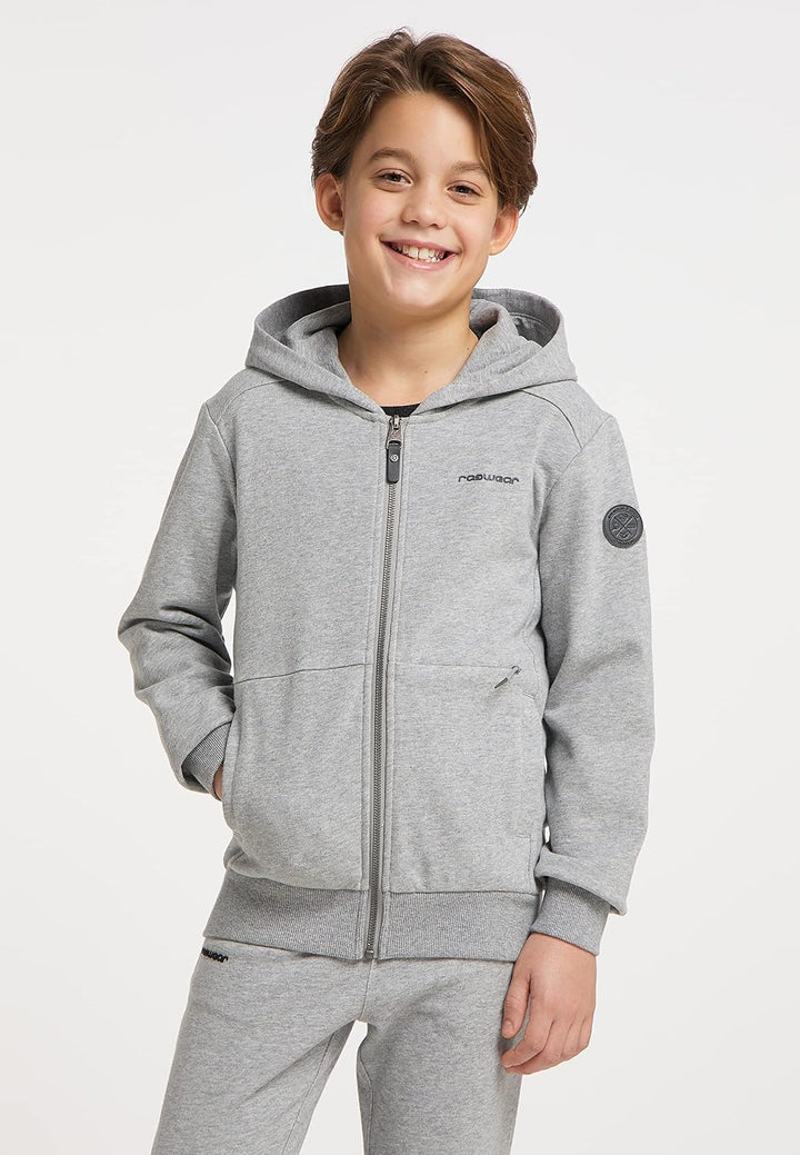 Ragwear Axell Organic Jungen Sweatjacke mit Kapuze Sweat Strickjacke Cardigan Übergangsjacke Jacke S
