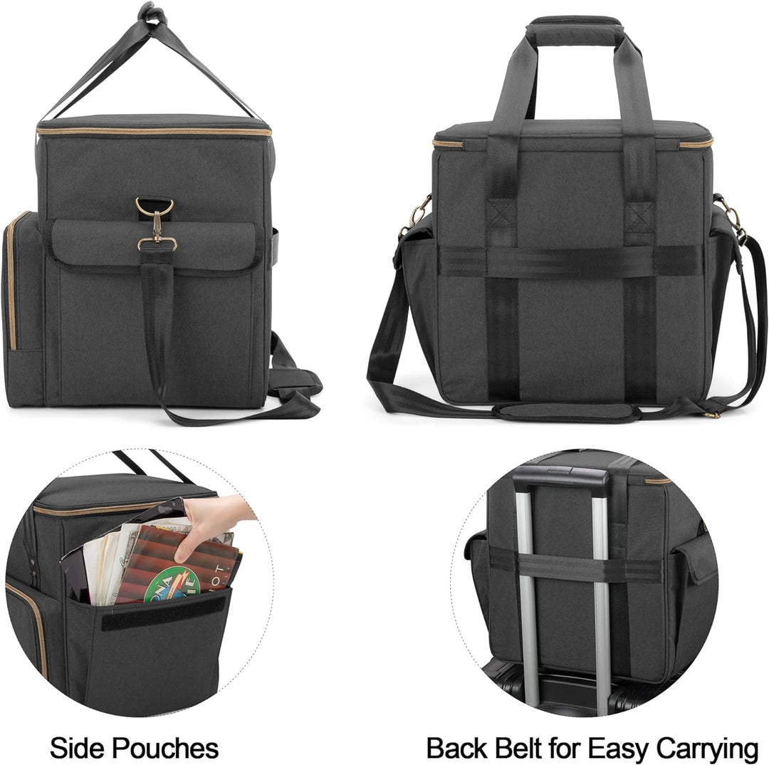 Trunab Rucksack Tasche Schallplatten, Wasserdichtes Nylon Tasche für Vinyl Record LPs Aufbewahrungsb