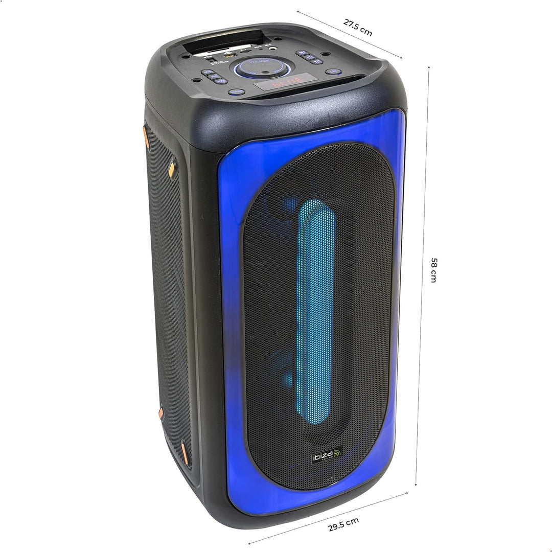 Ibiza - MERCURE50 - Batteriebetriebener 500-W-Lautsprecher mit Lichteffekten, Bluetooth, SD, USB, TW