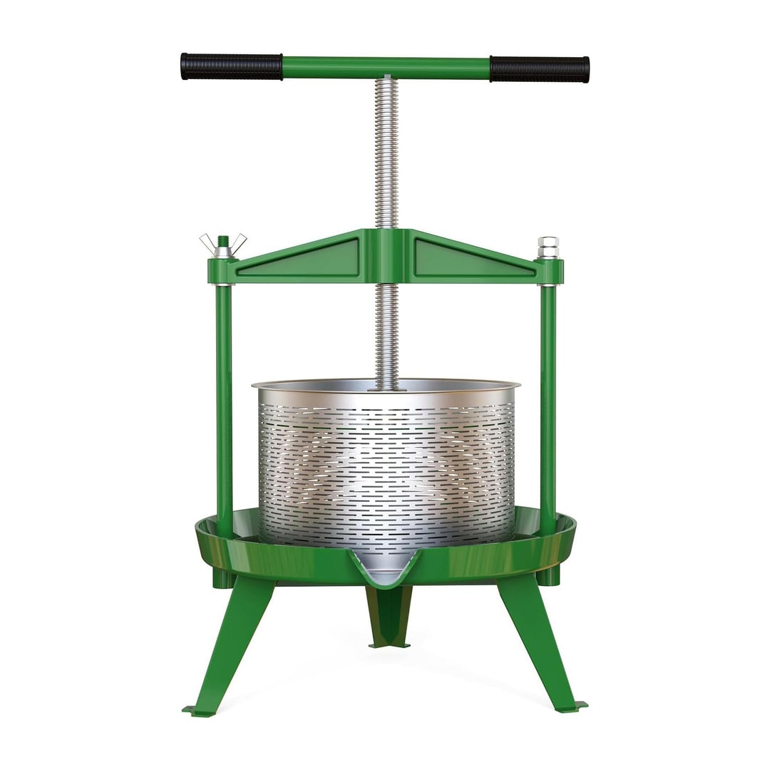 SQUEEZE master 9L Spindel Obstpresse Apfelpresse Fruchtpresse aus Edelstahl mit T-Griff für Selbst G