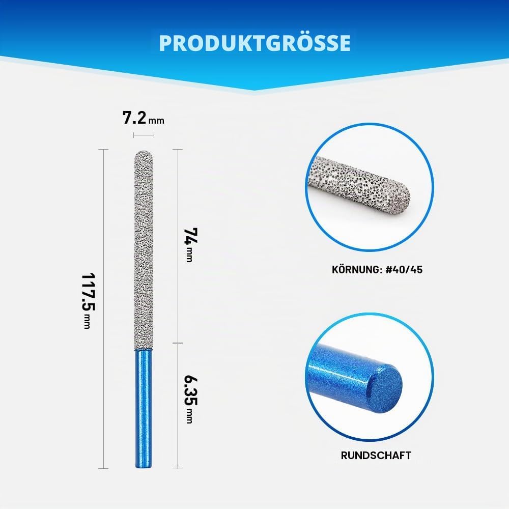 Diamant Mörtel Hakenbohrer – Diamant Fugenfräser 2 Stück 7,2 mm x 74 mm Rundschaft Tuck Point Pin zu