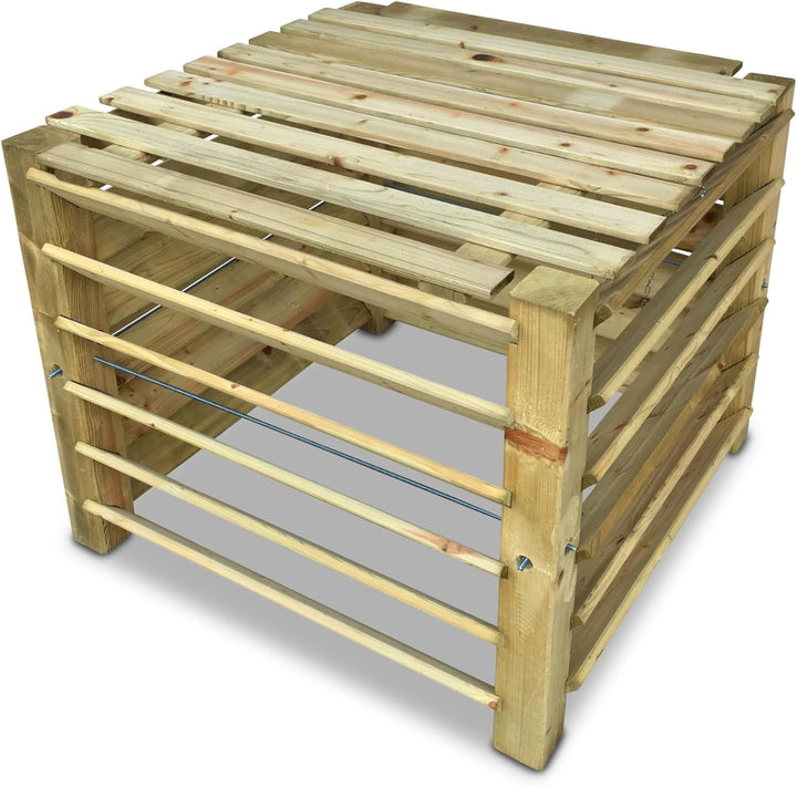 Komposter Brettkomposter aus Holz mit Deckel 100x100x80 cm - ca. 650 L