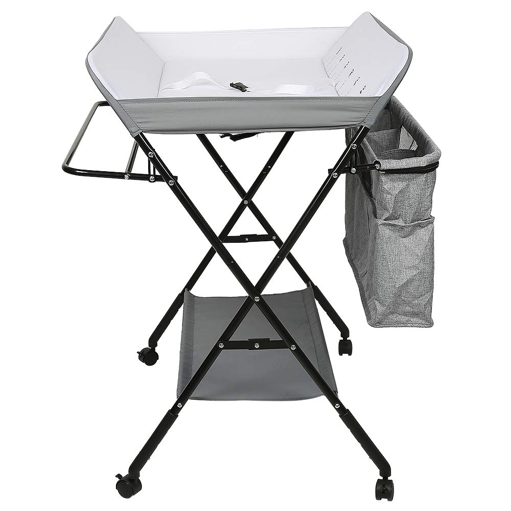 Wickeltisch, faltbar und tragbar, Wickeltisch, klappbar, Babyzimmer, höhenverstellbar, Wickeltisch u
