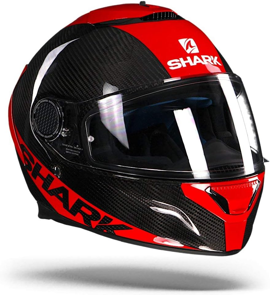 SHARK Motorradhelm Hark Spartan Carbon Skin, Schwarz/Rot, Grösse XS XS Noir/Rouge, XS Noir/Rouge