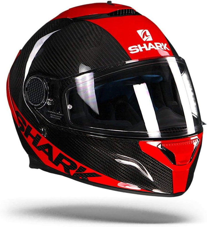 SHARK Motorradhelm Hark Spartan Carbon Skin, Schwarz/Rot, Grösse XS XS Noir/Rouge, XS Noir/Rouge