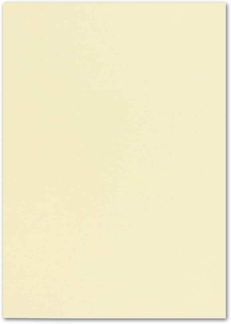 200 DIN A4 Papier-bögen Planobogen - Vanille (Creme) - 240 g/m² - 21 x 29,7 cm - Bastelbogen Ton-Pap