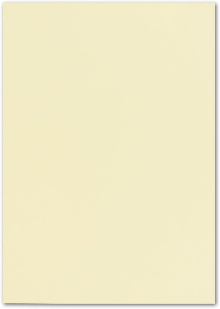 200 DIN A4 Papier-bögen Planobogen - Vanille (Creme) - 240 g/m² - 21 x 29,7 cm - Bastelbogen Ton-Pap