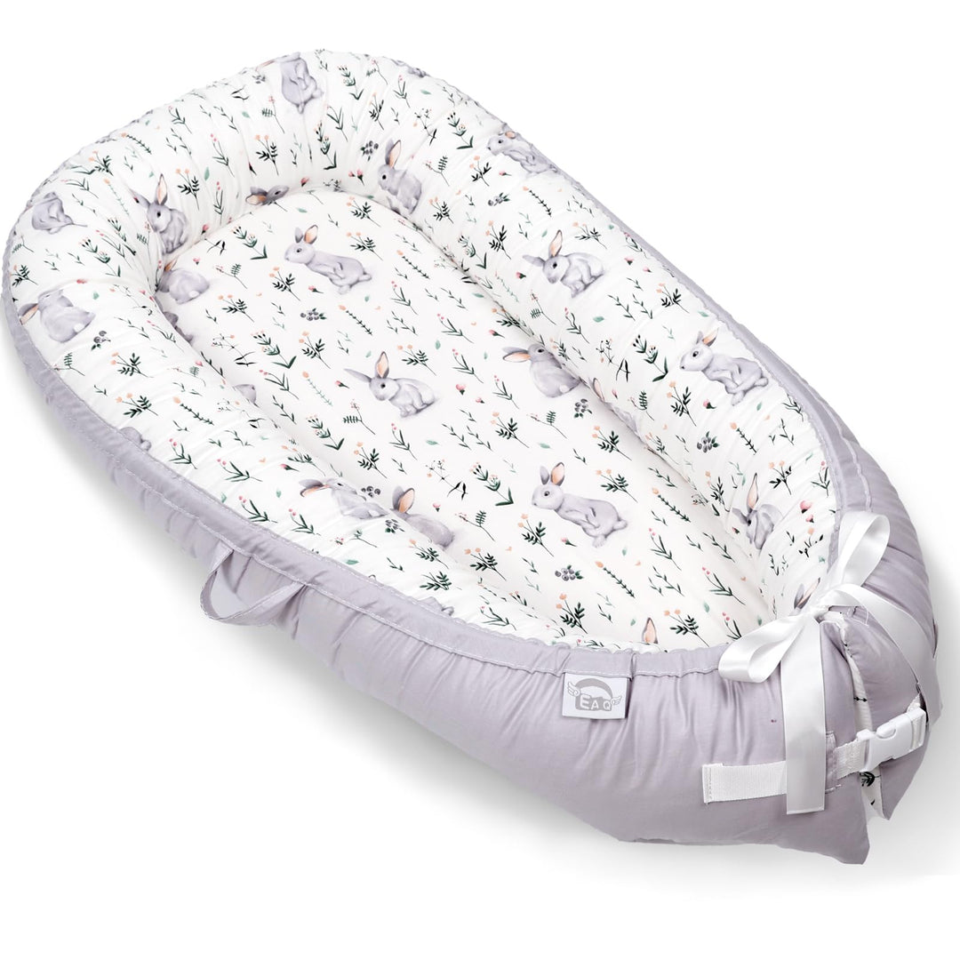 EAQ Babynest Nestchen Baby Weiches Atmungsaktives baby bett für Neugeborene Geschenk 100% Baumwolle