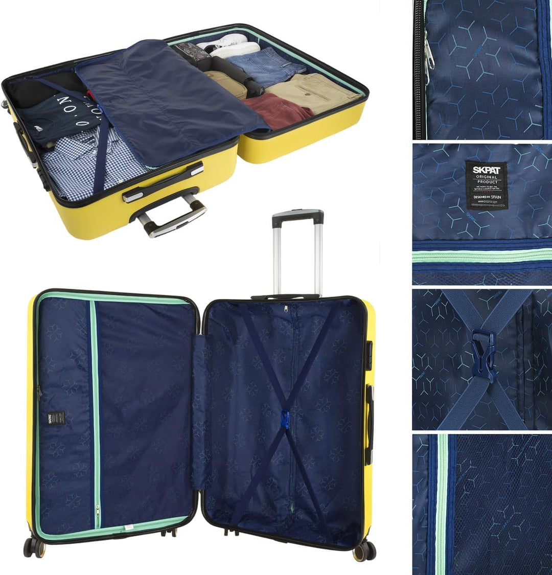 SKPAT - Handgepäck Koffer Trolley - Reisekoffer Mit Rollen und Reisekoffer Hartschalenkoffer für Vie