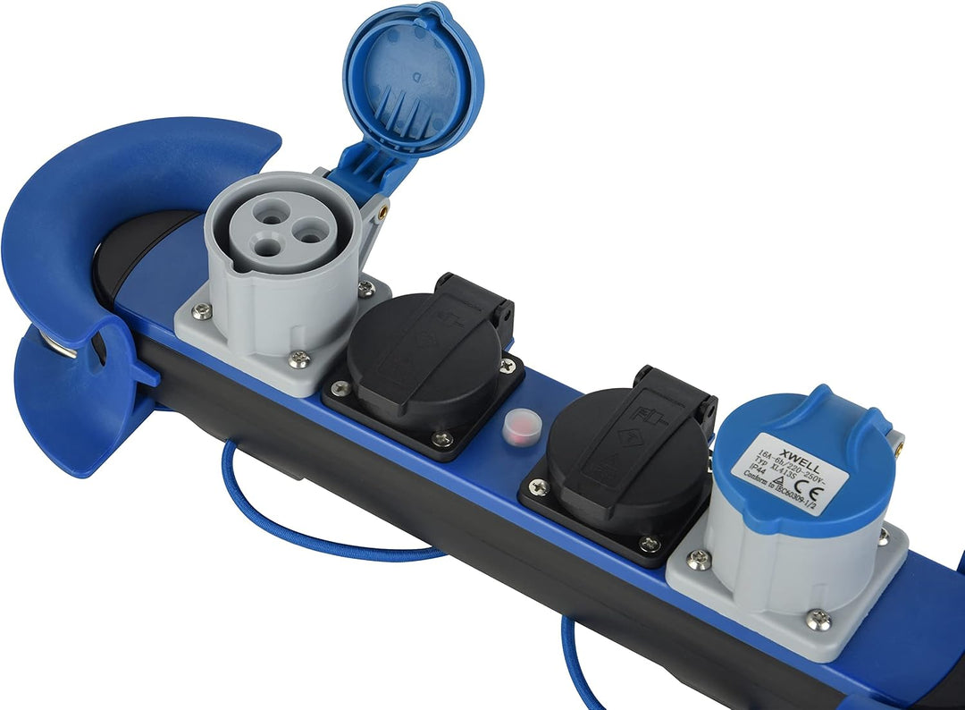 Electraline 62580 Professionelle Steckdosenleiste/Verlängerung für den Aussenbereich, CEE-Stecker,4-