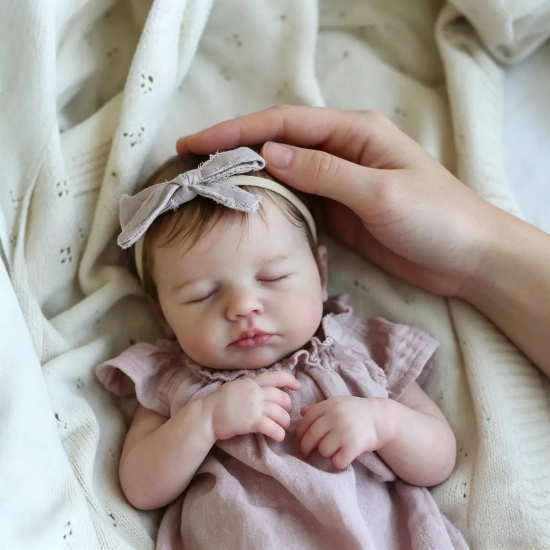 Zero pam Lebensecht Reborn Baby Mädchen Vollsilikon Puppe, 45 cm Reborn Babypuppe Wie Echtes Baby, V