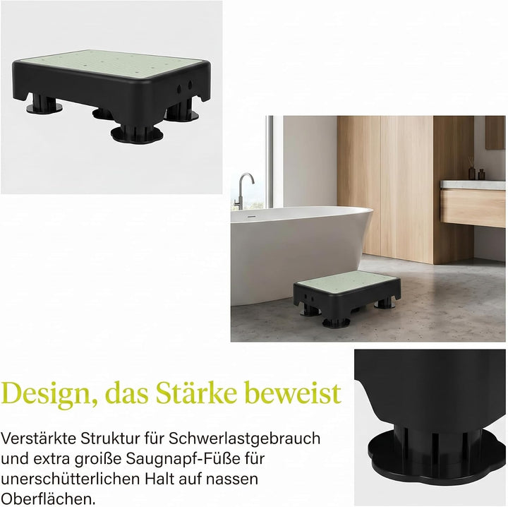 rutschfest Halbstufe 3-Stufig Höhenverstellbar, Nachleuchtende Trittstufe für Senioren &amp; Kinder, Tra
