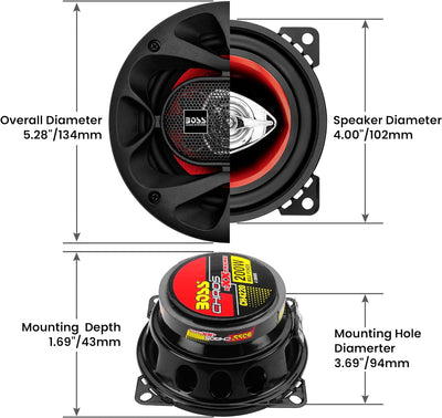 BOSS Audio Chaos Serie Lautsprecher, 2-Wege, 4 Zoll/10 cm, 2 Stück