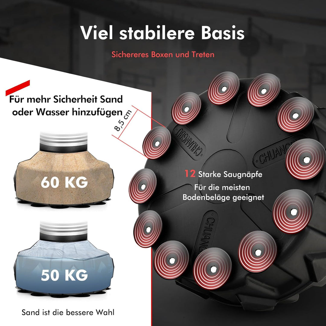 COSTWAY Boxsack stehend, 170 cm Schwerer Box Sack mit gefülltem Ständer, Standboxsack aus Kunstleder