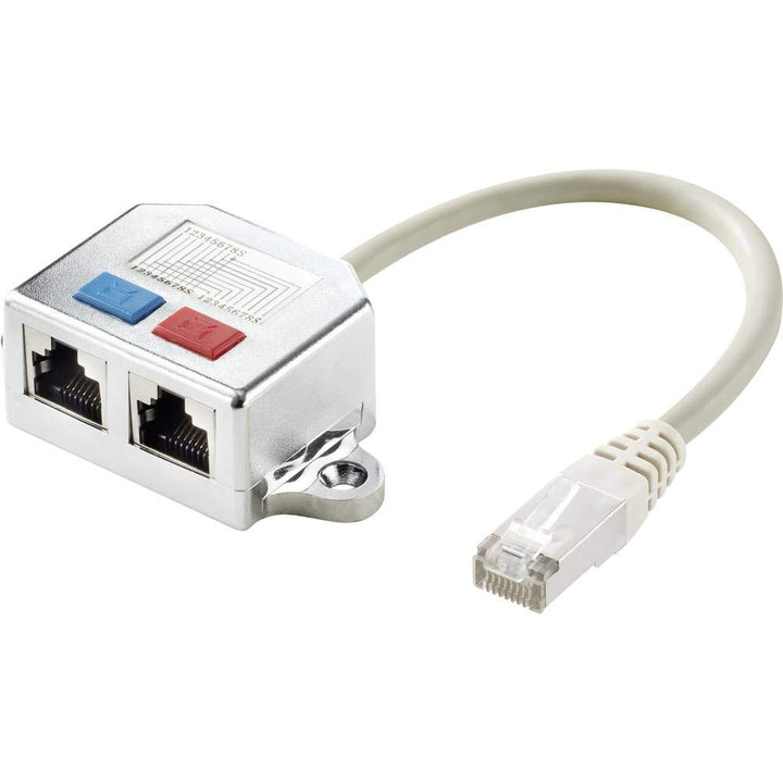 Renkforce RJ45 Netzwerk T-Adapter CAT 5e [2x RJ45-Buchse - 1x RJ45-Stecker] 15.00cm Metall