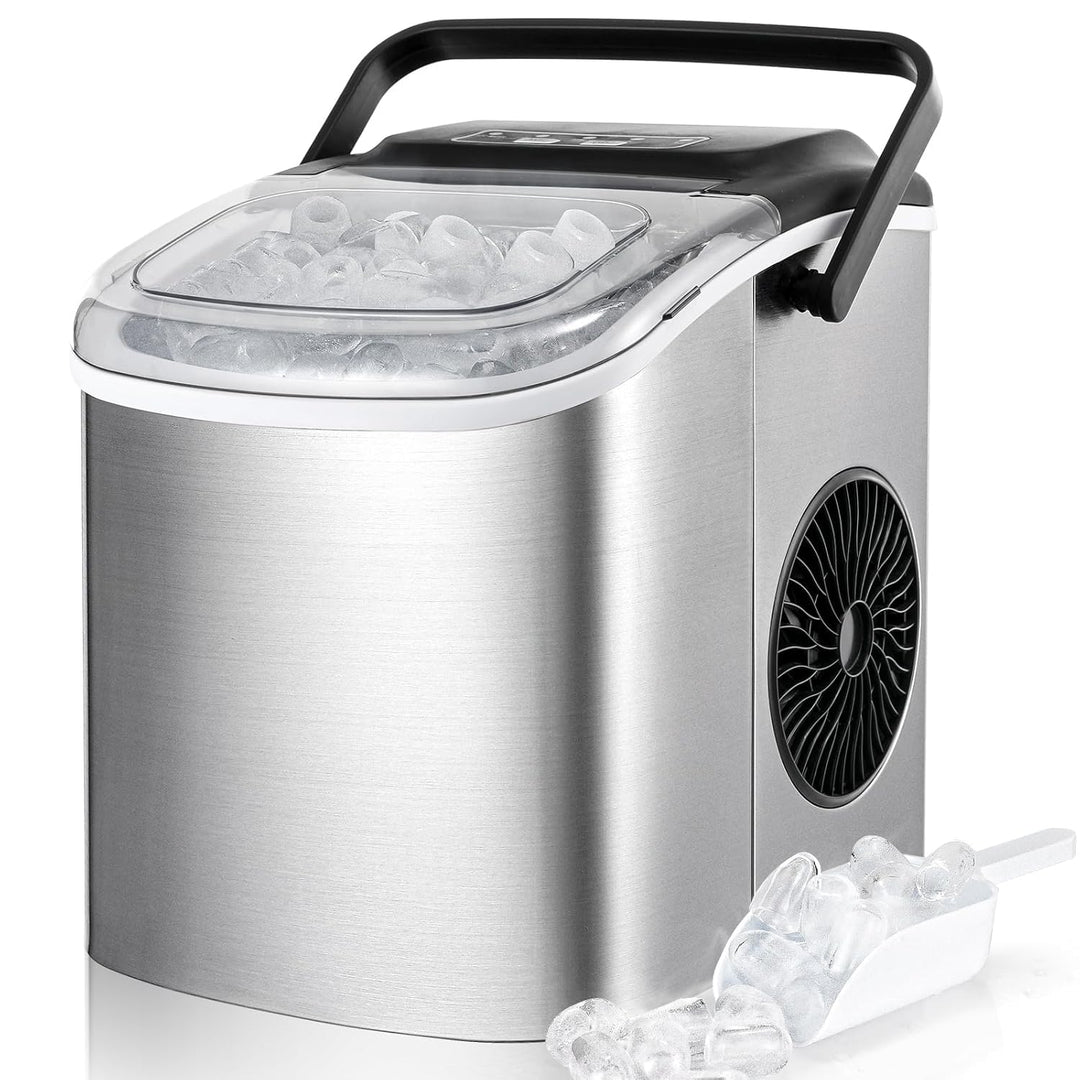 Eiswürfelmaschine Klein, 12,0 kg24H, 9 Eiswürfel in 6 Minuten, 2 Grössen von Bullet Ice, Selbstreini