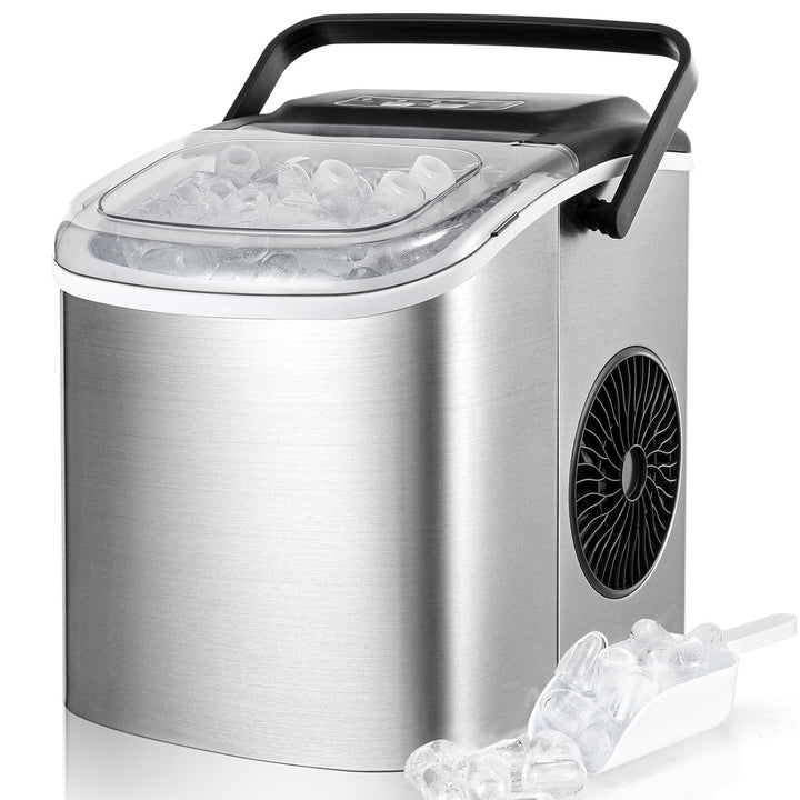 Eiswürfelmaschine Klein, 12,0 kg24H, 9 Eiswürfel in 6 Minuten, 2 Grössen von Bullet Ice, Selbstreini