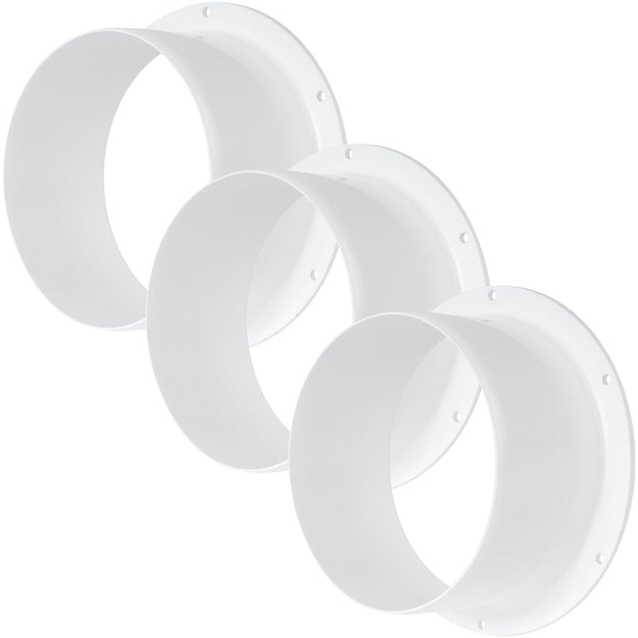 Vent Systems 125 mm 3 Stück Lüftungskanalverbinder Flansch gerade Lüftungsrohr Kunststoff Kanalverbi