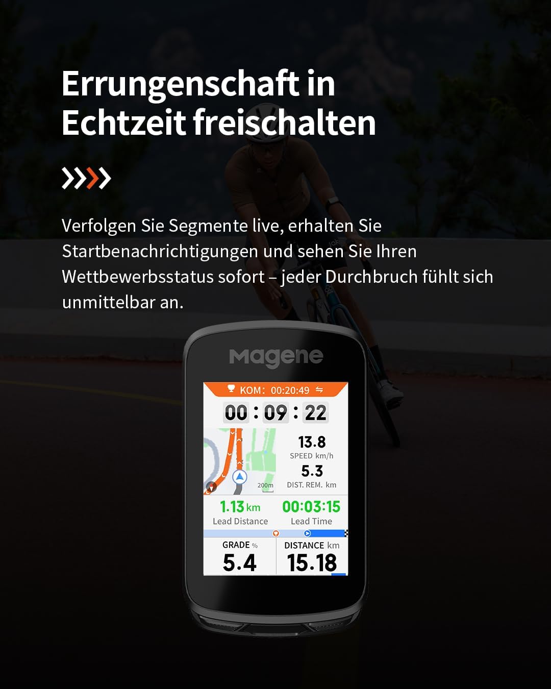 Magene C606 Pro GPS-Fahrradcomputer, Kartennavigation, Multi-Szenario ClimbPro, 2,8-Zoll-Farb-Touchs
