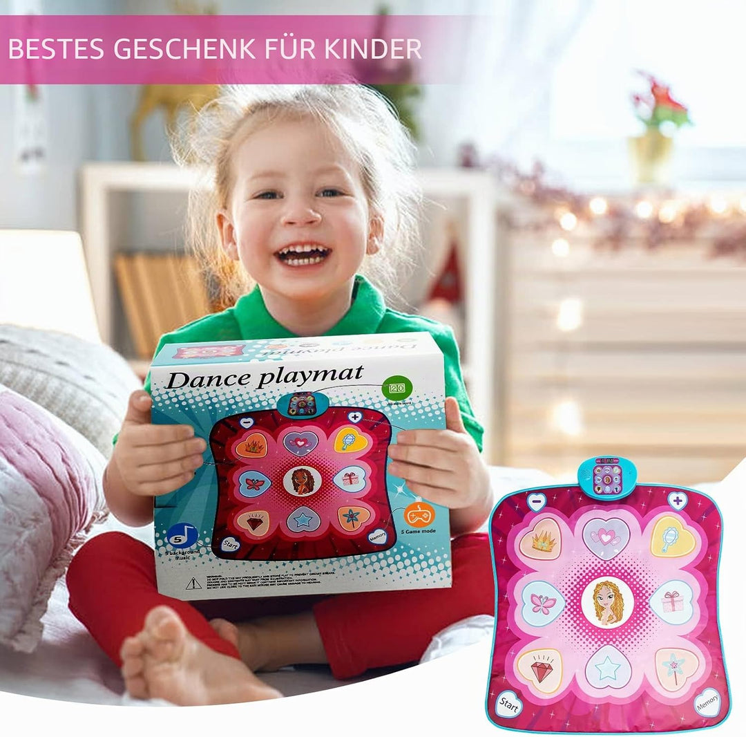 Tanzmatte Spielzeug für Mädchen – Musik-Spielmatte, 5 Spielmodi, 3 Herausforderungsstufen, einstellb