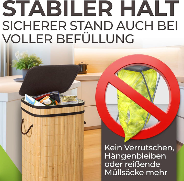 Gelber Sack Behälter schön und besonders stabil - Mülleimer Gelber Sack für extra schnellen Wechsel