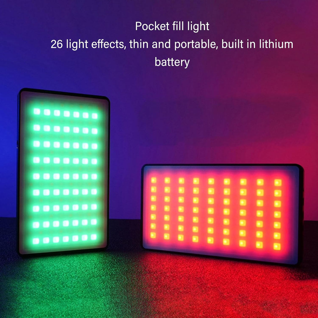 LED Selfie Licht, 360 Grad Vollfarb RGB Fülllicht mit Stativ Kugelkopf, 2500 Bis 9000 K, Leichtes LE