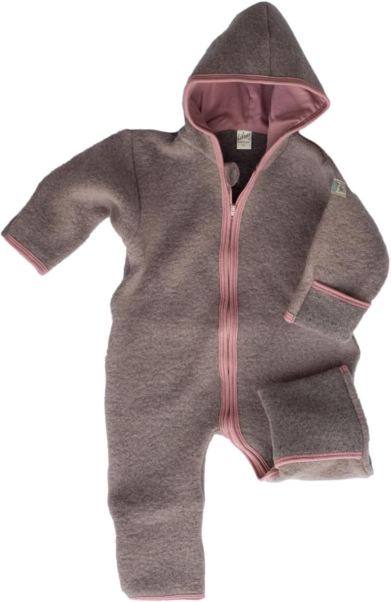 Lilano, Wollfilz Winter Anzug mit gefütterter Kapuze, 80% Wolle (kbT), 20% Baumwolle (KBA) 56 Mauve,