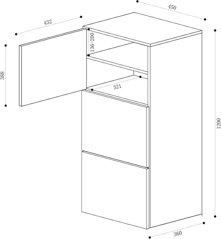 Mai &amp; Mai Schuhschrank Schmal Hoch Holz 36cm tief hoch 6 Fächer modular | Flurschrank für Schuhe, So