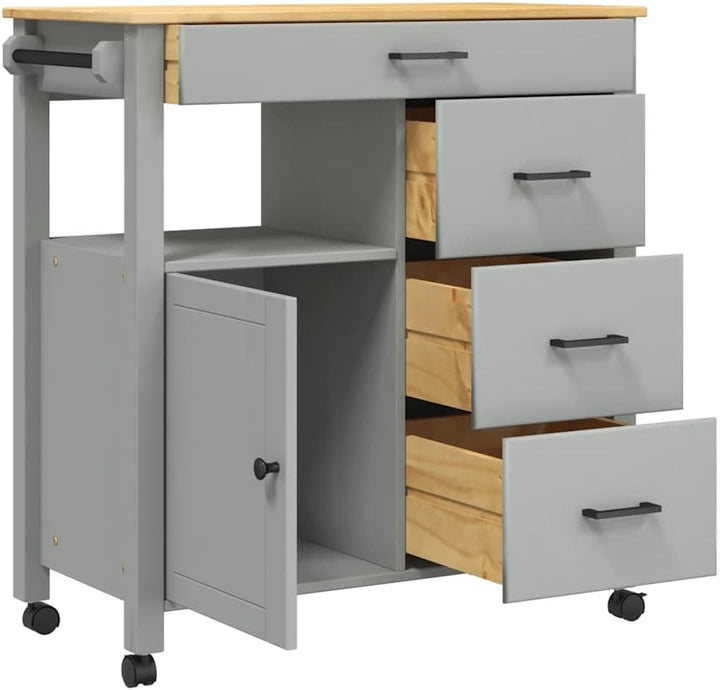 vidaXL Küchenwagen, Servierwagen mit viel Stauraum, Beistellwagen für Küche Wohnzimmer Badezimmer, T