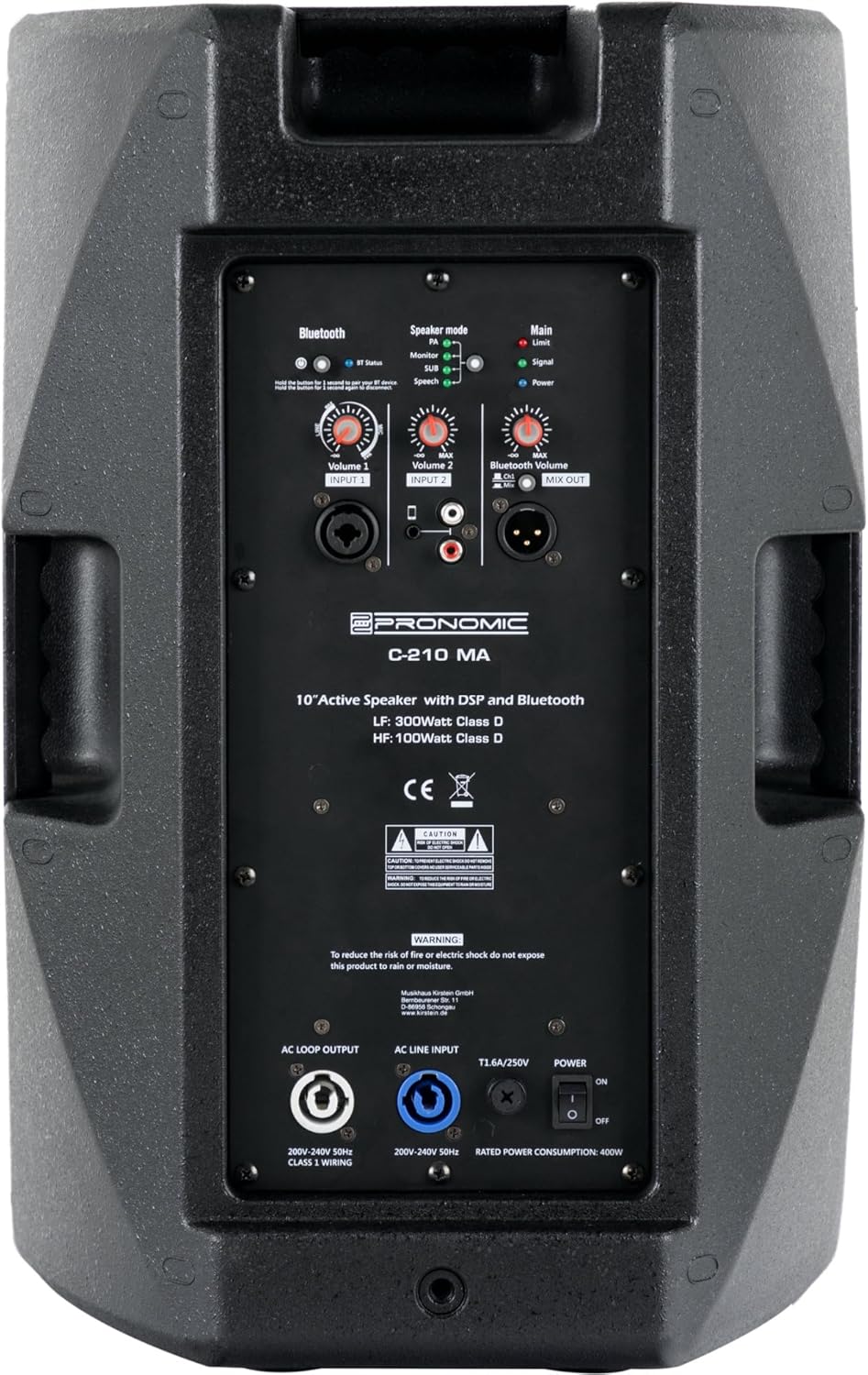 Pronomic C-215 MA - Aktive 2-Wege Box mit 2 Kanälen - Leistung: 1000 Watt - 15" Woofer + 1,75" Titan