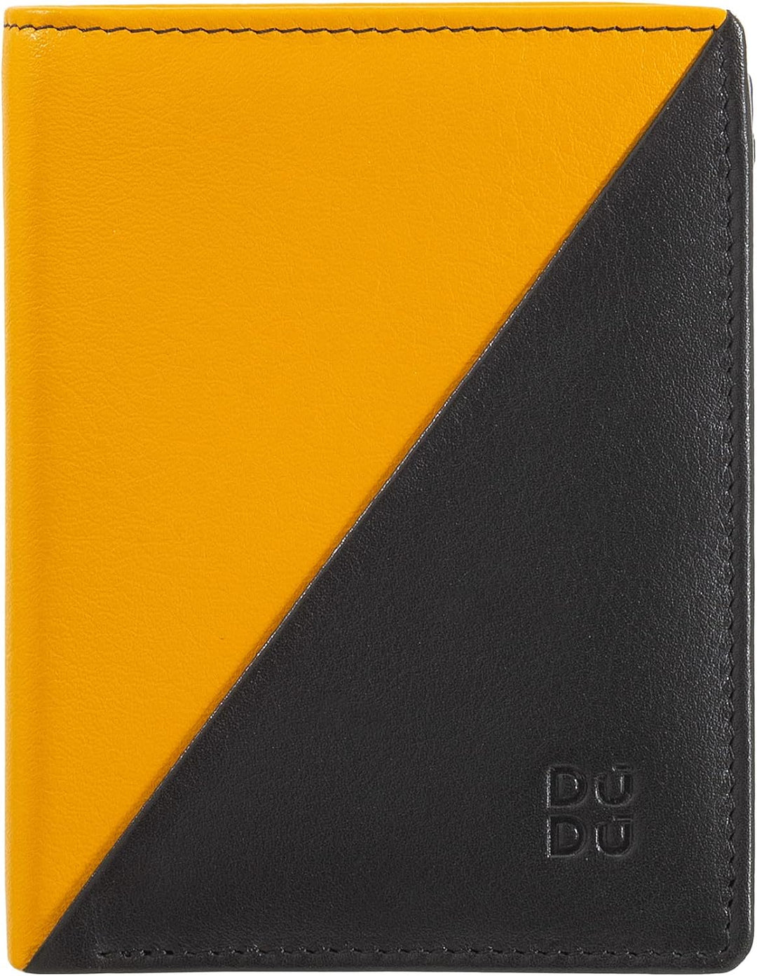 DUDU Kleine Damen-Brieftasche aus farbigem Leder mit Kartenfächern und Münzfach mit Reissverschluss