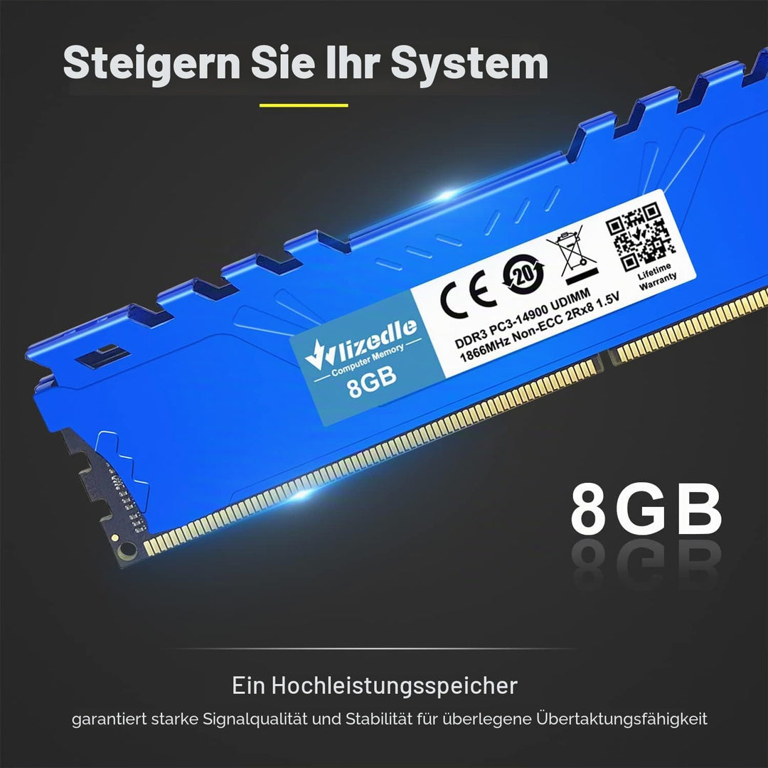 DDR3 Desktop Memory RAM 16GB Kit (2x8GB) 1866MHz CL13 U-DIMM Wlizedle PC Computer Arbeitsspeicher PC