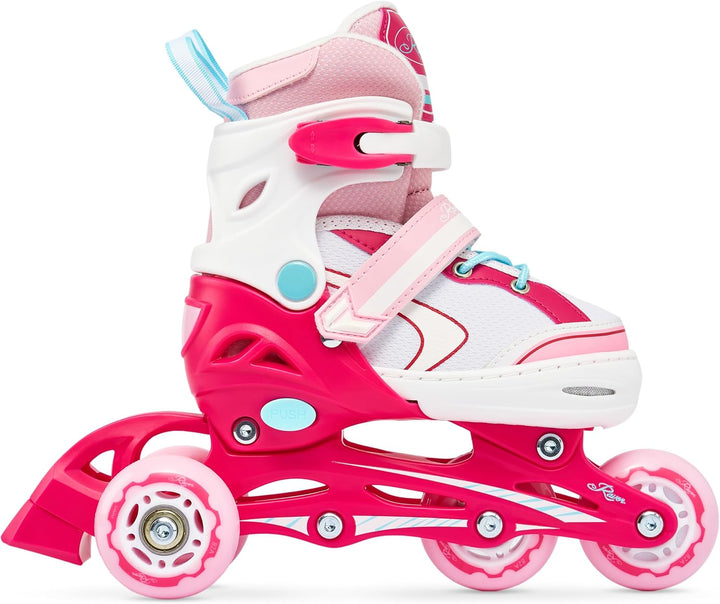 RAVEN 4in1 Inline Skates Triskates Rollschuhe Schlittschuhe Inliner für Kinder Mädchen verstellbar G