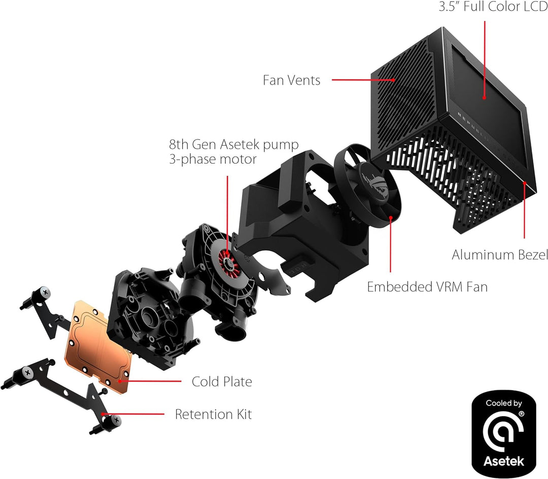 ASUS ROG Ryujin III 360 ARGB All-in-One Flüssig CPU-Kühler (3,5 Zoll LCD, Asetek-Pumpe der 8. Genera