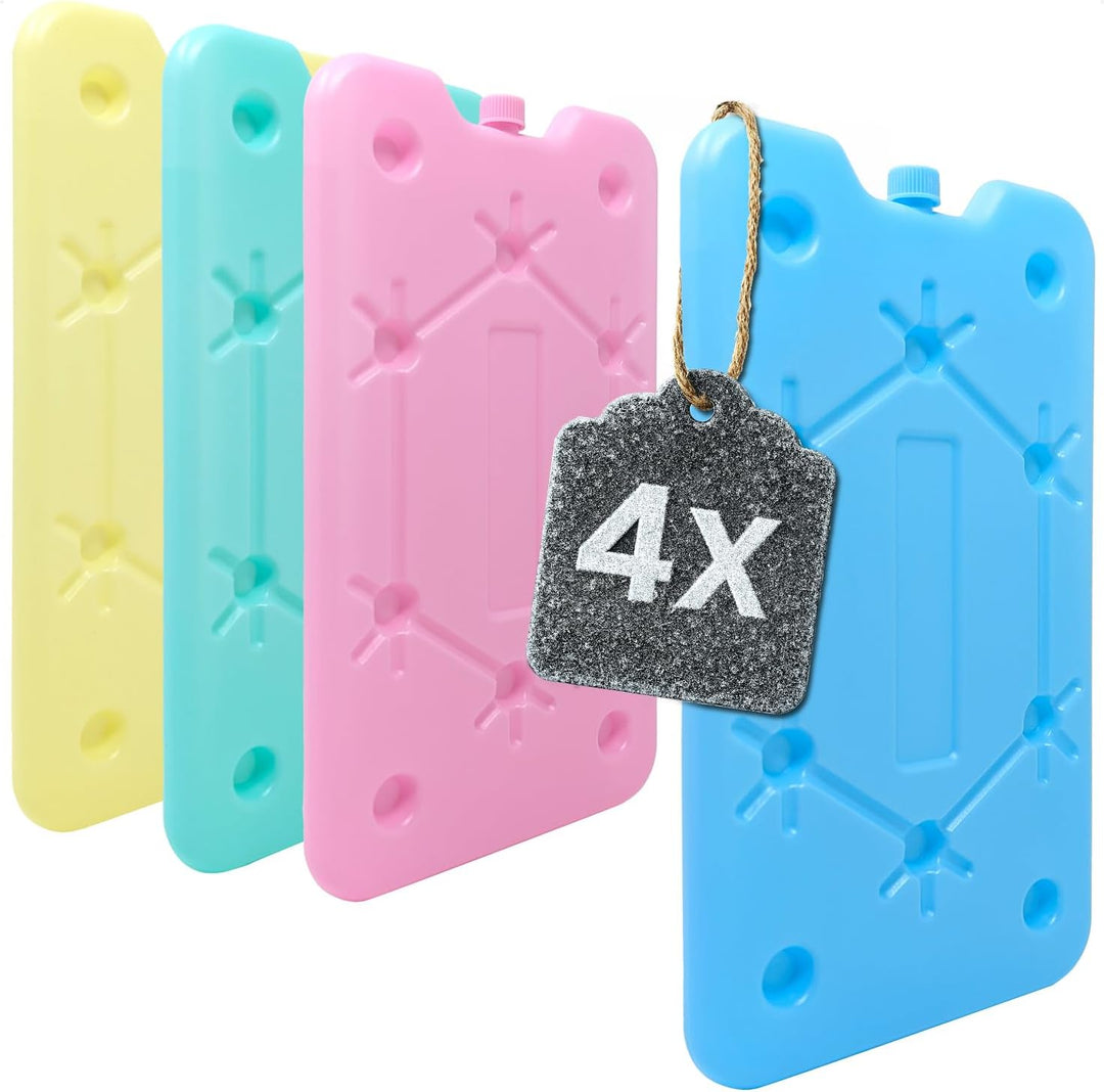 com-four® 4X Extra flaches Kühlakku - Platzsparend und ideal für Kühlbox und Kühltasche - Grosses Kü