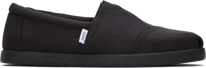 TOMS Herren Alp FWD Flacher Slipper 40.5 EU Black Black Recycled Cotton Canvas, 40.5 EU Black Black
