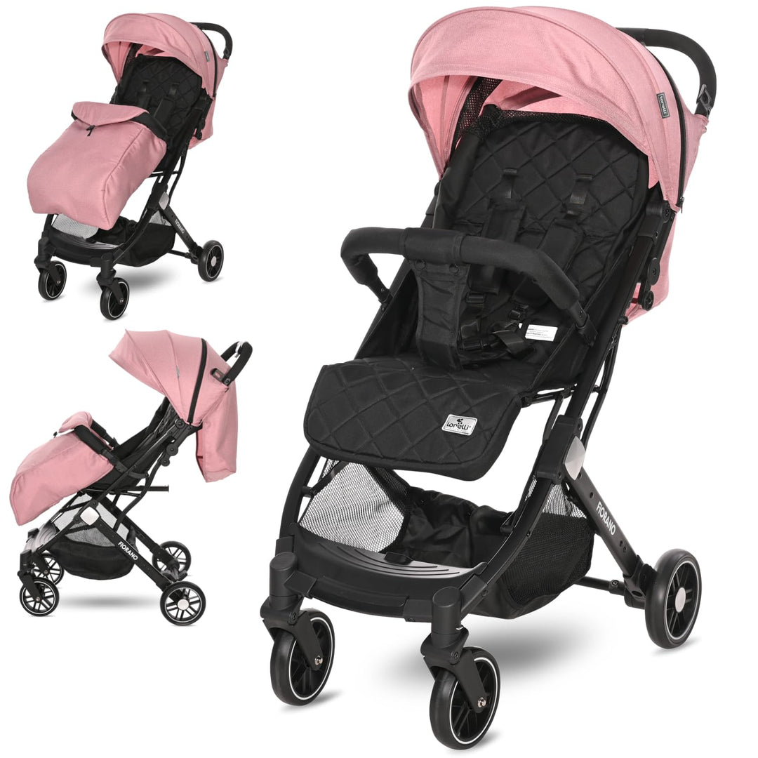 Lorelli Kinderwagen Fiorano, Reisebuggy, Baby Buggy klein zusammenklappbar, leicht, nur 7,5 kg, komp
