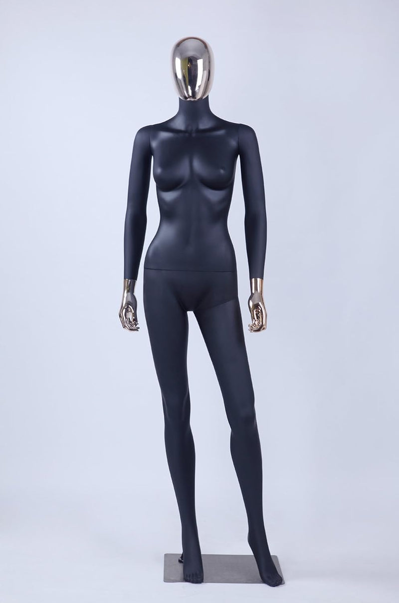 schöne abstrakte DF7*8D Frau schwarz Matt lackierte Schaufensterpuppe Galvanik Kopf und Hände Neu Mä