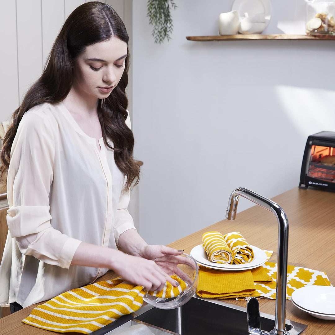 Penguin Home® 100% Baumwolle, Ocker, Für Die Küche | 10-Set | Stilvolle, Weiche Und Strapazierfähige