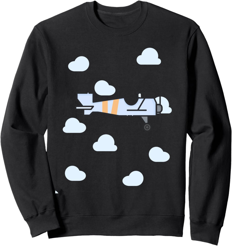 Flugzeug Bi-Plane Flying in the Clouds Sweatshirt