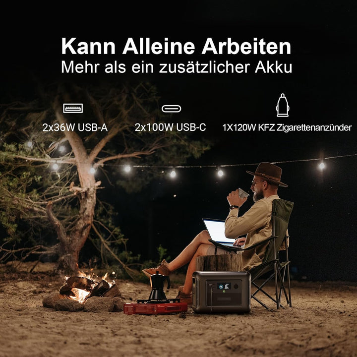 ALLPOWERS Zusatzbatterie B1000 für R1500 / R2500 Tragbares Powerstation, Solargenerator 1152Wh LiFeP