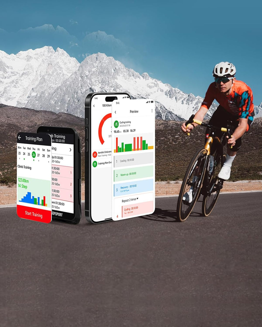 iGPSPORT iGS800 Fahrradcomputer GPS, 3.5" Touchscreen mit 32GB Offline-Kartennavigation, 50 Hours Fa