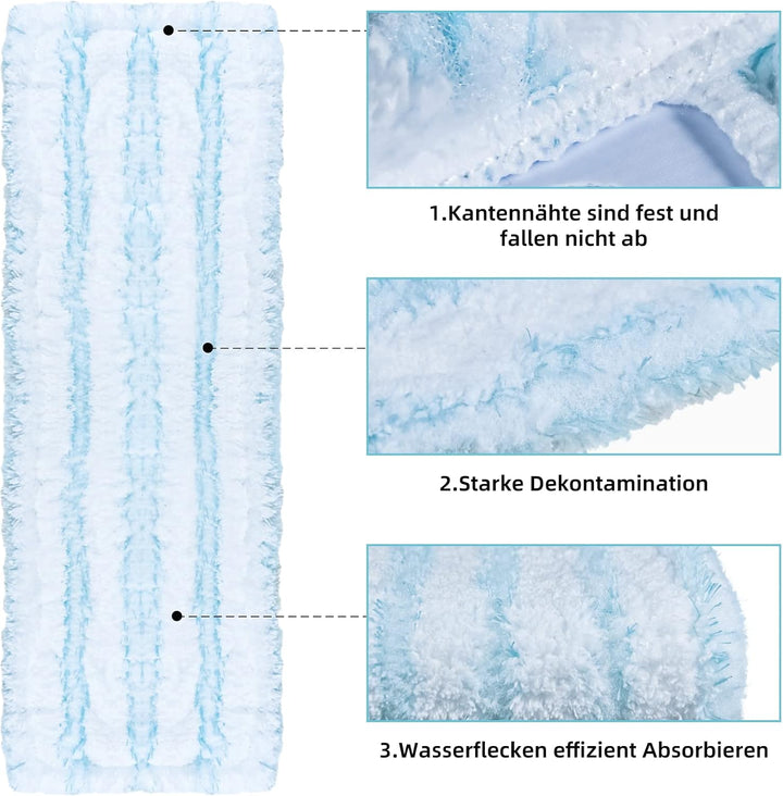3 Stück Wischbezug für Leifheit Profi XL Micro Duo / Profi XL Cotton Plus alle Stiel Bodenwischer, M
