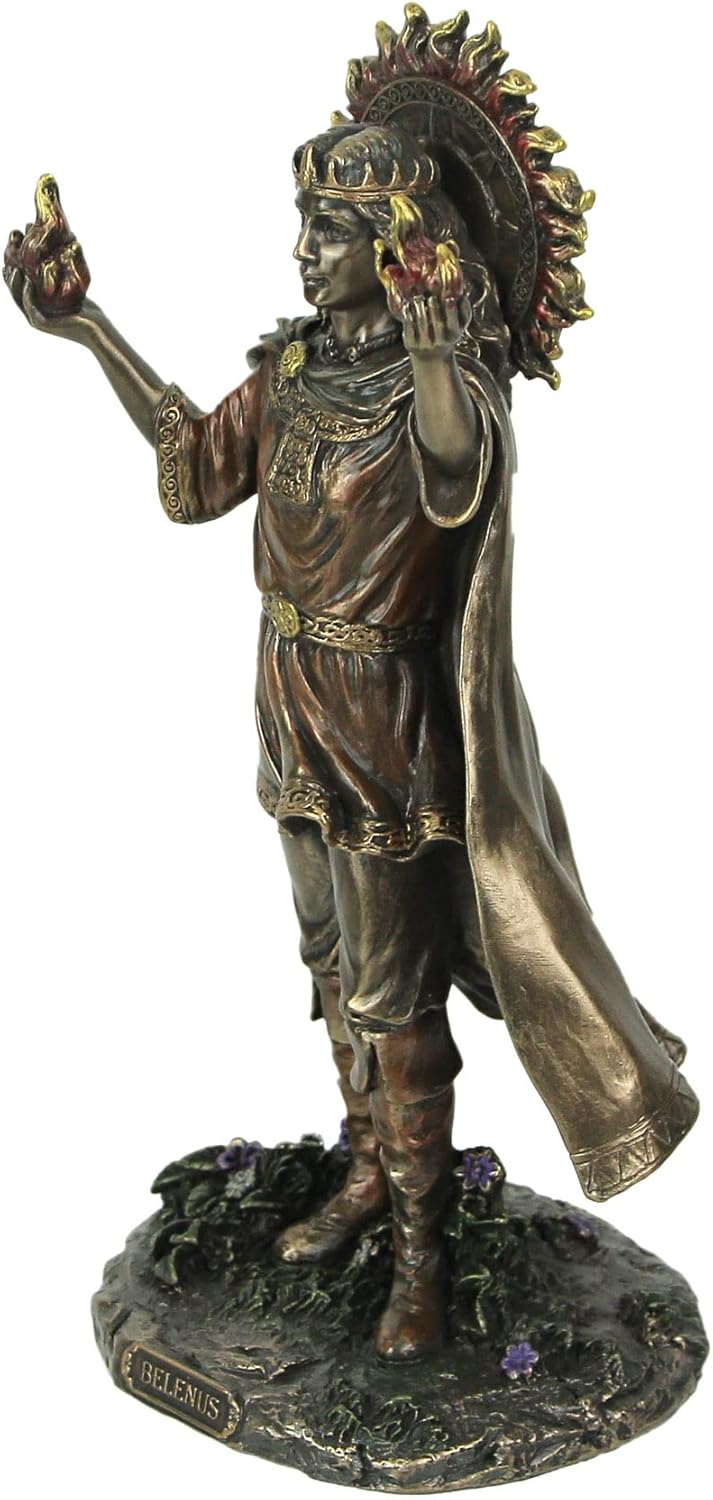 Veronese Design 24 cm hohe Belenus The Celtic Sun Gott of Healing Kaltguss-Skulptur Antike Bronze-Fi