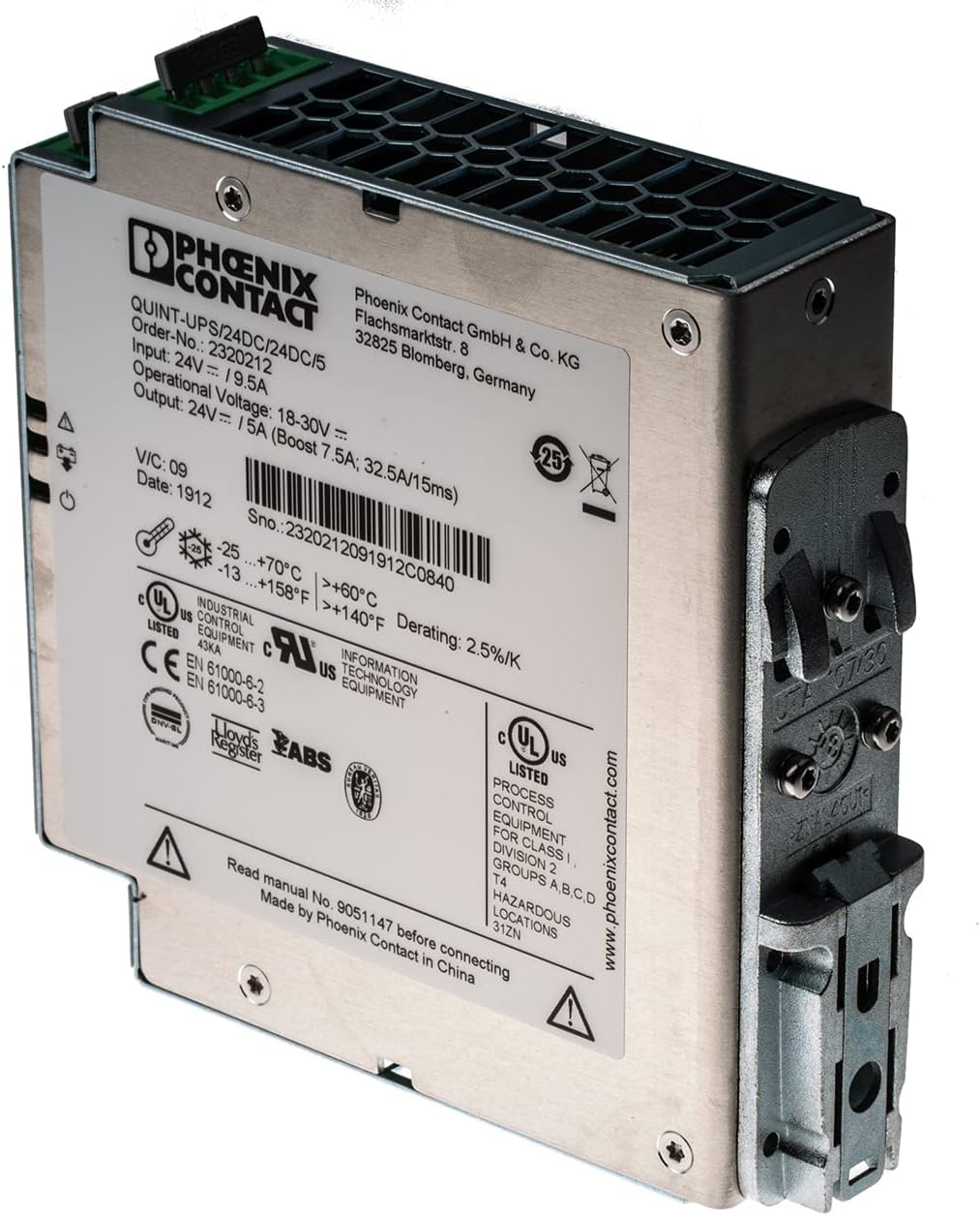 Phoenix Contact QUINT-UPS DIN-Schienen USV Stromversorgung 120W, 24V dc / 40A