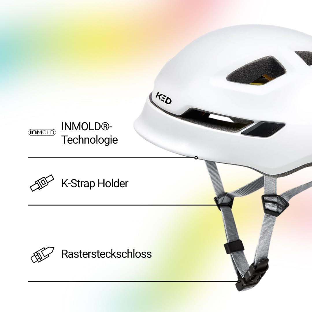 KED Unisex Jugend Pop Fahrradhelm M (52-56cm) Weiss, M (52-56cm) Weiss