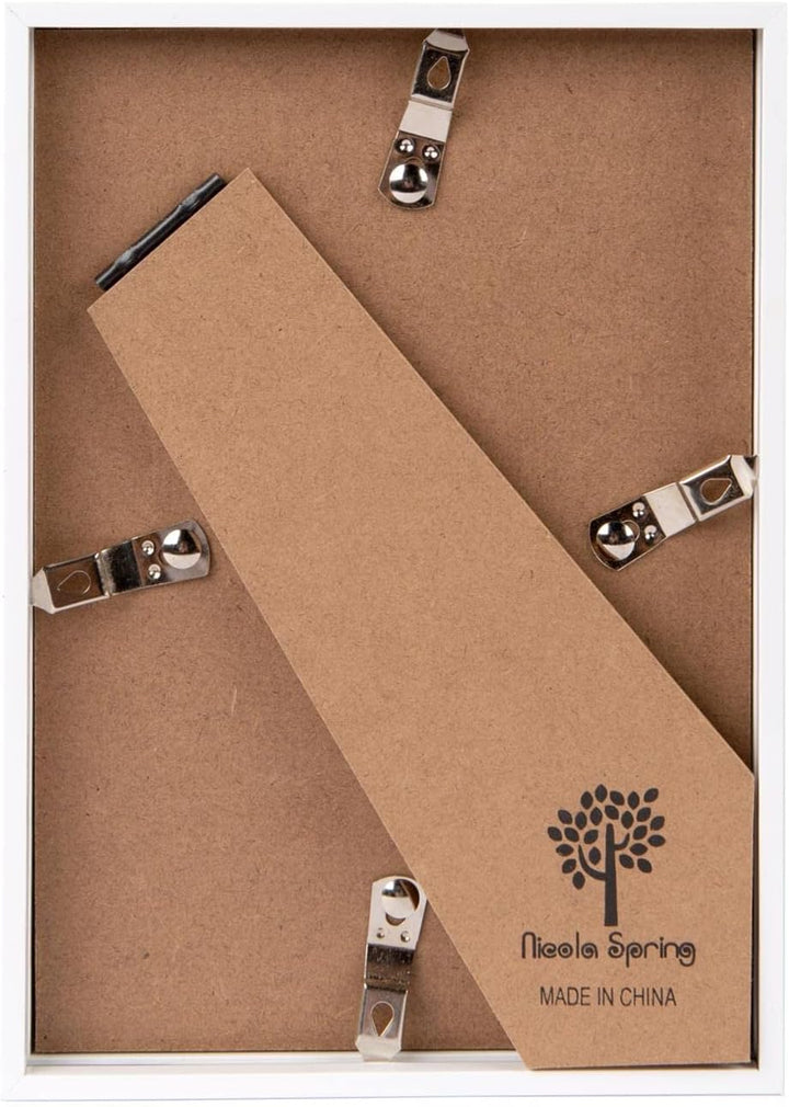 Nicola Spring 3D Deep Box Fotorahmen - 5" x 7" - Weiss