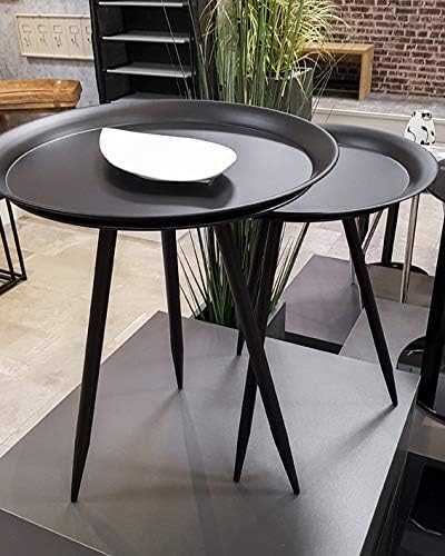 HAKU Möbel Beistelltisch, Metall, schwarz, Ø 38 x H 47 cm Schwarz Ø 38 x H 47 cm, Schwarz Ø 38 x H 4