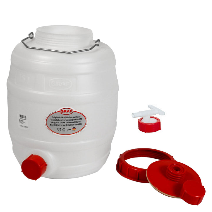 Graf Getränkefässer Saftfässer Kunststoffässer 10-500 Liter (Graf Getränkefass Rund 15 Liter mit Aus