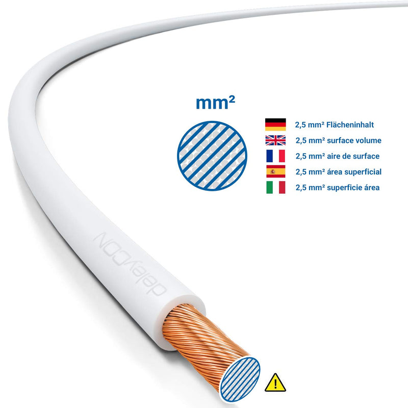 deleyCON 100m Lautsprecherkabel 2x 2,5mm² Boxenkabel CCA Kupferüberzogenes Aluminium 2x50x0,25mm Lit